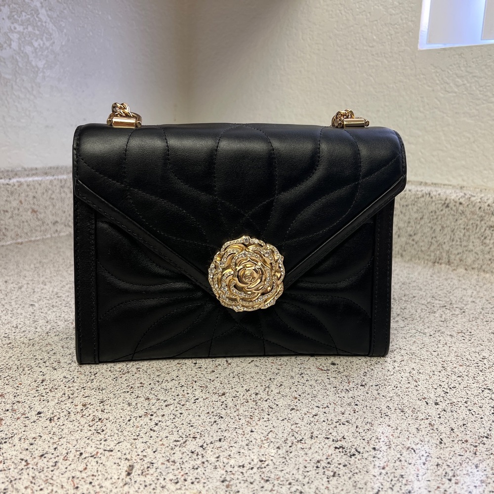 Michael Kors Rare Black & Gold Crossbody Handbag
